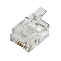 Cabac 0664RSL-C Modular Plug RJ12 6P4C Round Solid UTP ACA approved 100PK