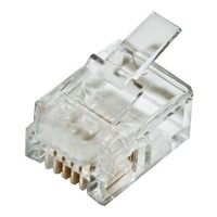 Cabac 0666RSL-C Modular Plug RJ12 6P6C Round Solid UTPACA Approved 100PK