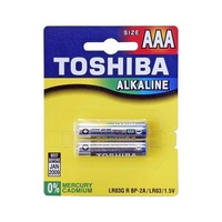 2 Pack AAA  Alkaline Battery Toshiba