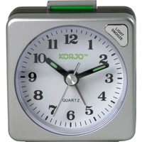 Korjo Analogue Travel Alarm Clock Snooze Button Night Light Includes AA Battery