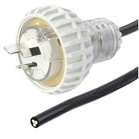 Standard Type 10 Amp captive mains plug with 3 metres of cable to bare end