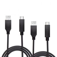 Laser Ultra Fast 1m USB Type C 3.1 to USB Type A 3.1 Cables Black 2 Pack