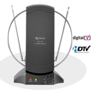 Sansai USB Powered UHF VHF FM HDTV Indoor TV Antenna with Built-In Amplifier