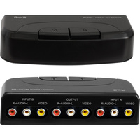 Pro 2 2 Way Composite AV Selector 2 in1out Switch Video and Stereo Audio Sources