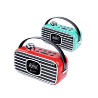 Sansai Classical Bluetooth Speaker FM Radio Alarm Clock Remote Blue or Red