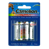 Camelion AA C Size Battery Adaptor Transformer Optimal for High Energy Devices