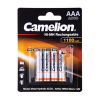 Camelion Rechargeable 1.2V AAA 1100 mAh Ni-Mh Battery for Camera & Radio 4Pk