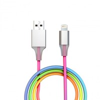 Laser MFi 1m Lightning to USB-A Charging Data Transfer Cable Rainbow Colour