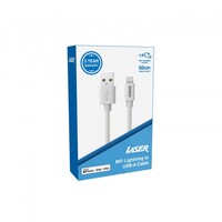 Laser MFi 50cm Lightning to USB-A Fast Charging Cable White