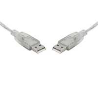 8Ware USB 2.0 Cable 2m 2 Male Connectors Transparent