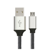 Astrotek 1m Micro USB Data Sync Charger Cable Cord Silver White Color