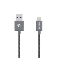 mbeat Toughlink 1.2m Lightning Fast Charger Cable Grey Durable Metal Braided MFI