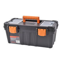 Craftright Polypropylene Black and Orange Lockable Tool Box 435mm 