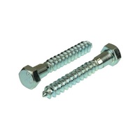 65Mm X 10Mm Coach Mounting Screw Zinc Plated Suits Curved fascia mount