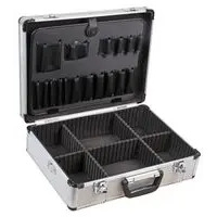 Duratool 155mm 330mm 460mm 6 Foam Divided Compart Aluminum Tool Case Silver