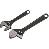 DURATOOL Adjustable Spanner Set 6-8 Inch 2 Piece jaws Corrosion Resistant Black 