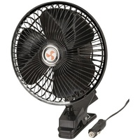 Portable 12VDC 8inch 2m Cable Cigarette Lighter Plug Off-On Oscillating Fan with Clamp