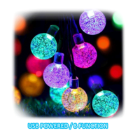 Sansai 240V Multi Colour 100 LED Bubble Decorative Party String Lights 15m