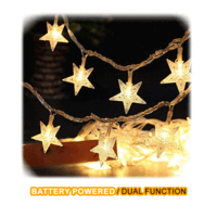 Sansai Battery Powered 50 LED Warm white Star Decorative String Lights 7.5m