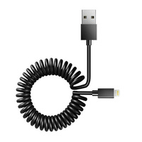 Sansai 3in 1 Coiled Lightning  USBC Micro USB Charging Cable 1.5m