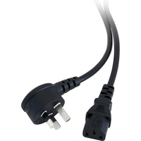DOSS 1m  IEC C13 Power Lead with 3 pin right angle AU plug to socket Black