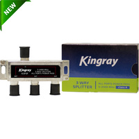 Kingray 5-2400 MHz 2A DC F-Type Compact Design 2 Way Splitter