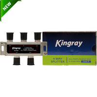 Kingray 5-2400 MHz F-Type Terrestrial & Satellite Compact Design 4 Way Splitter
