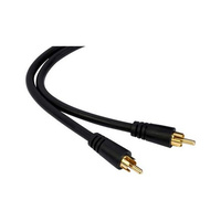 Pro2 10m RCA Coaxial Gold Plated Plug to Plug Lead Single Video Black
