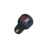 Powertran 5.5A QC3.0 Dual Sleek Design Standard USB Car Charger with Voltmeter