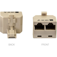 Eversure 8P8C RJ45 Double Adaptor One Socket To Two Tel5003