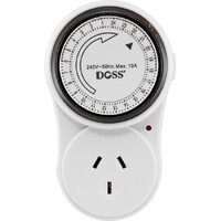 Doss 24hrs Mains Mechanical and Electrical Timer Easy to Set Up White