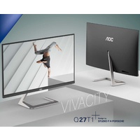 AOC 27Inch Zero Edge Monitor 75Hz 4ms DP HDMI Adaptive Sync Design Studio