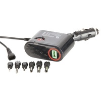 12VDC 3A Multi Voltage Car Power Adaptor with USB Outlet LED Power Indicator Bk