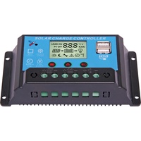 20A Solar Regulator Panel Charge Controller 12V/24V Auto 2 USB Battery With LCD