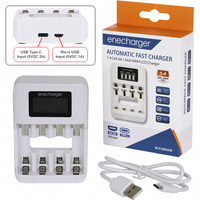 Enecharger 4 AA-AAA NiMH Battery Fast Charger with LCD Display USB Type C