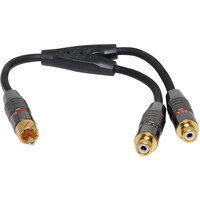 Dynalink 0.2m Male RCA To 2 RCA Female Cable
