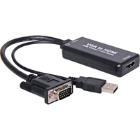 Dynalink VGA To HDMI And 3.5mm Stereo Audio Converter 