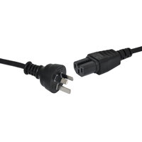 Powertran 1m IEC15 10A To 3 Pin Black Appliance Mains Power Cable Black