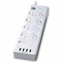 Sansai 8 Way Outlets Power Board 4 USB Charging Ports and Surge Protector