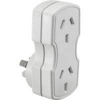 Eversure Double Adapter Flat Vertical PB20V White