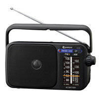 Sansai AM FM Portable Radio Speaker Telescopic Antenna with Earphone Plug Black 