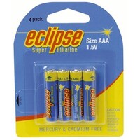 Eclipse Blister Packed AAA 1.5V Super Alkaline Batteries Pack of 4
