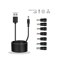 Sansai Multipurpose USB to DC Power Cable & 7 Interchangeable Plugs Connectors 