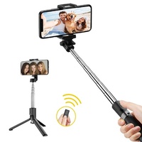 Sansai Adjustable Angle & Phone Holder with 3 in 1 Remote Wireless Selfie Stick