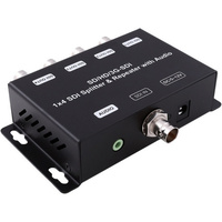 Doss 5V1A DC 4-Way Audio Extraction with Mounting Ears SDI Splitter & Repeater