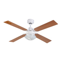 Heller Cherrywood 1200mm 4 Blade Ceiling Fan with Oyster Light & Remote