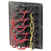 6 Way IP66 Marine Switch Panel Moulded from ABS plastic black in colour
