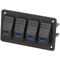 4 Way Illuminated Blue Rocker Switch Panel Switch Rating -12VDC 20A 24VDC 10A