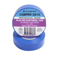 Cabac 19mm x 20m Cabpro 2610 PVC Electrical Tape Blue