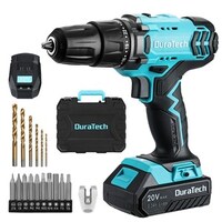Duratech 20V 2Ah Lithium Battery 2 Speed with LED Light Cordless Drill Bit Set
